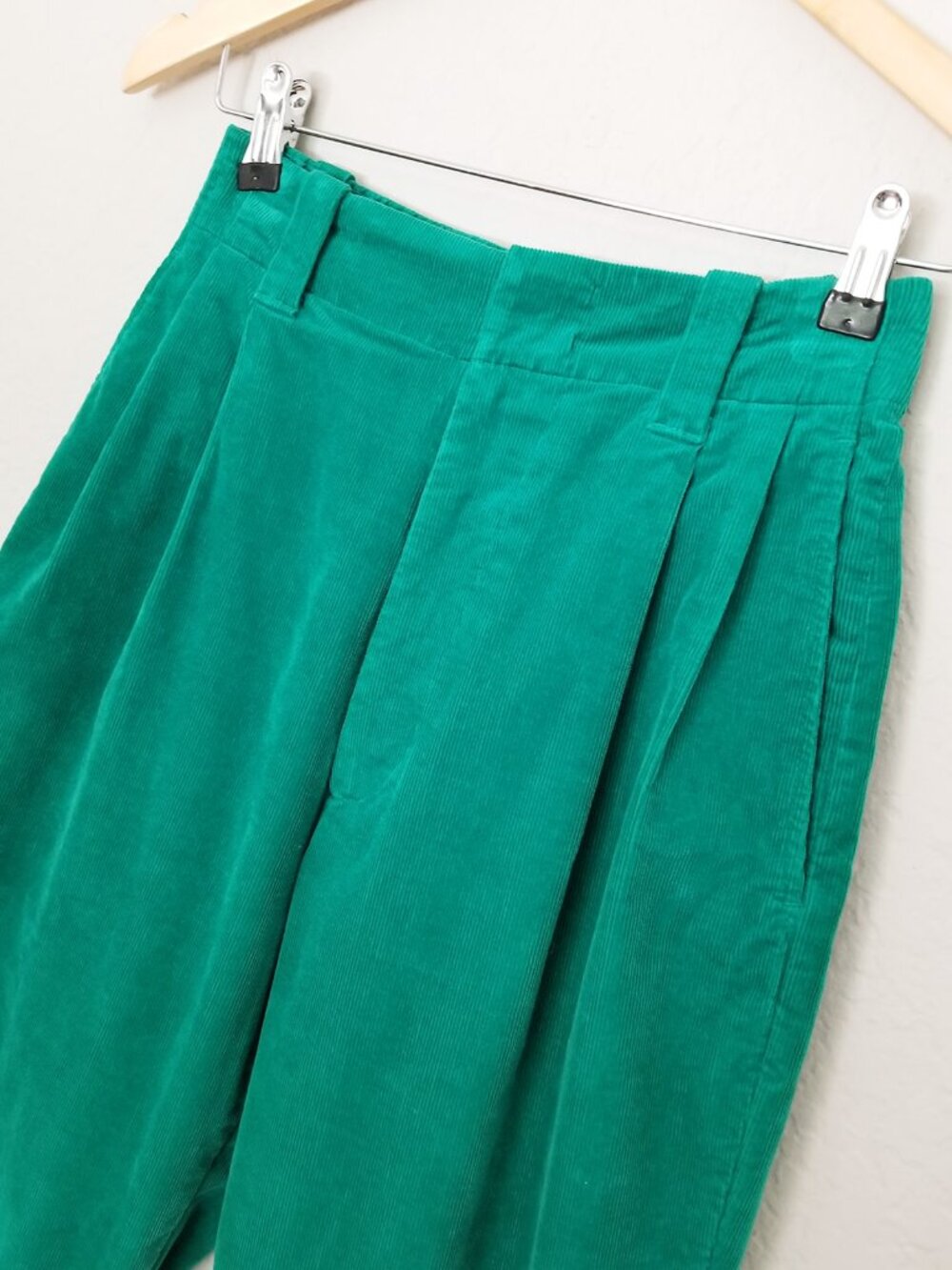 Marni x Uniqlo Kelly Green Corduroy Wide Fit Pleated Pants Size XS Rare Preppy - Picture 9 of 16